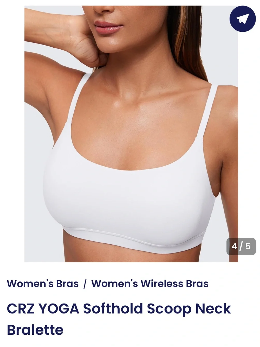 NWT CRZ YOGA Softhold Scoop Neck Bralette